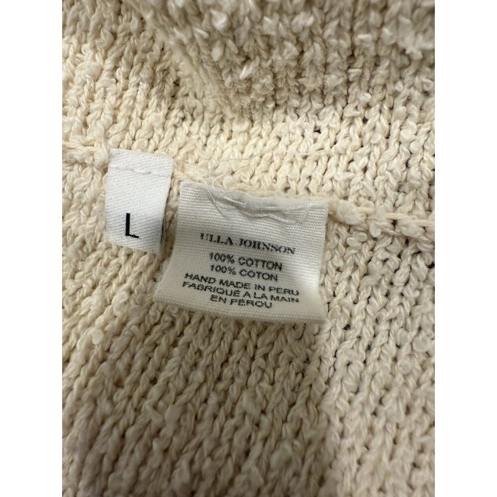 Ulla Johnson Cream Crew Neck Sweater with Decorative Pattern - Picture 4 of 5